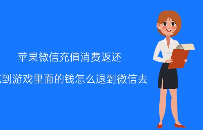 苹果微信充值消费返还 充到游戏里面的钱怎么退到微信去？